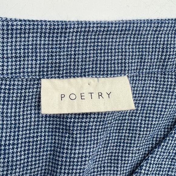 Poetry Linen Button Through Dress Blue Midi - Picture 3 of 9
